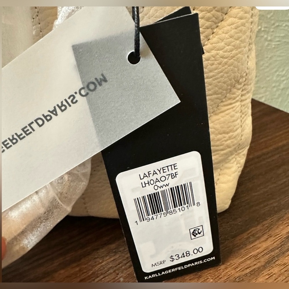 Karl Lagerfield NWT, Lafayette East West Tote/Shoulder Bag in Winter White - Picture 5 of 8